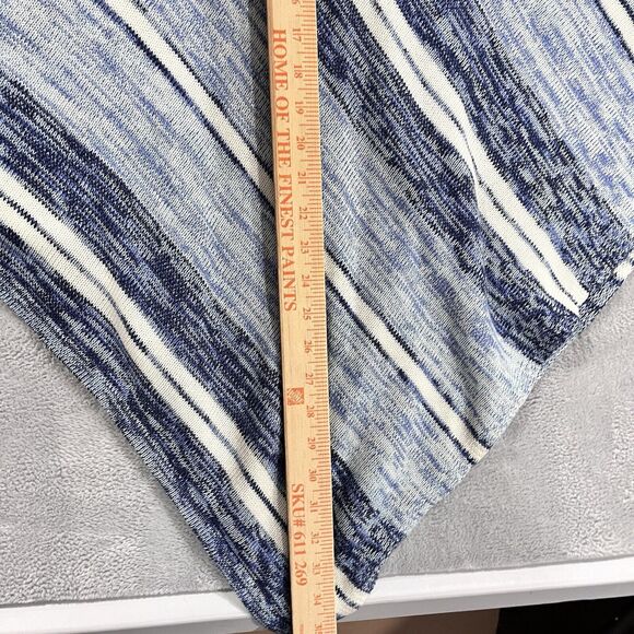 NWT Catherines Poncho Sweater Plus 0X/ 1X Pullover Cowl Neck Blue Striped Tunic - Picture 6 of 7